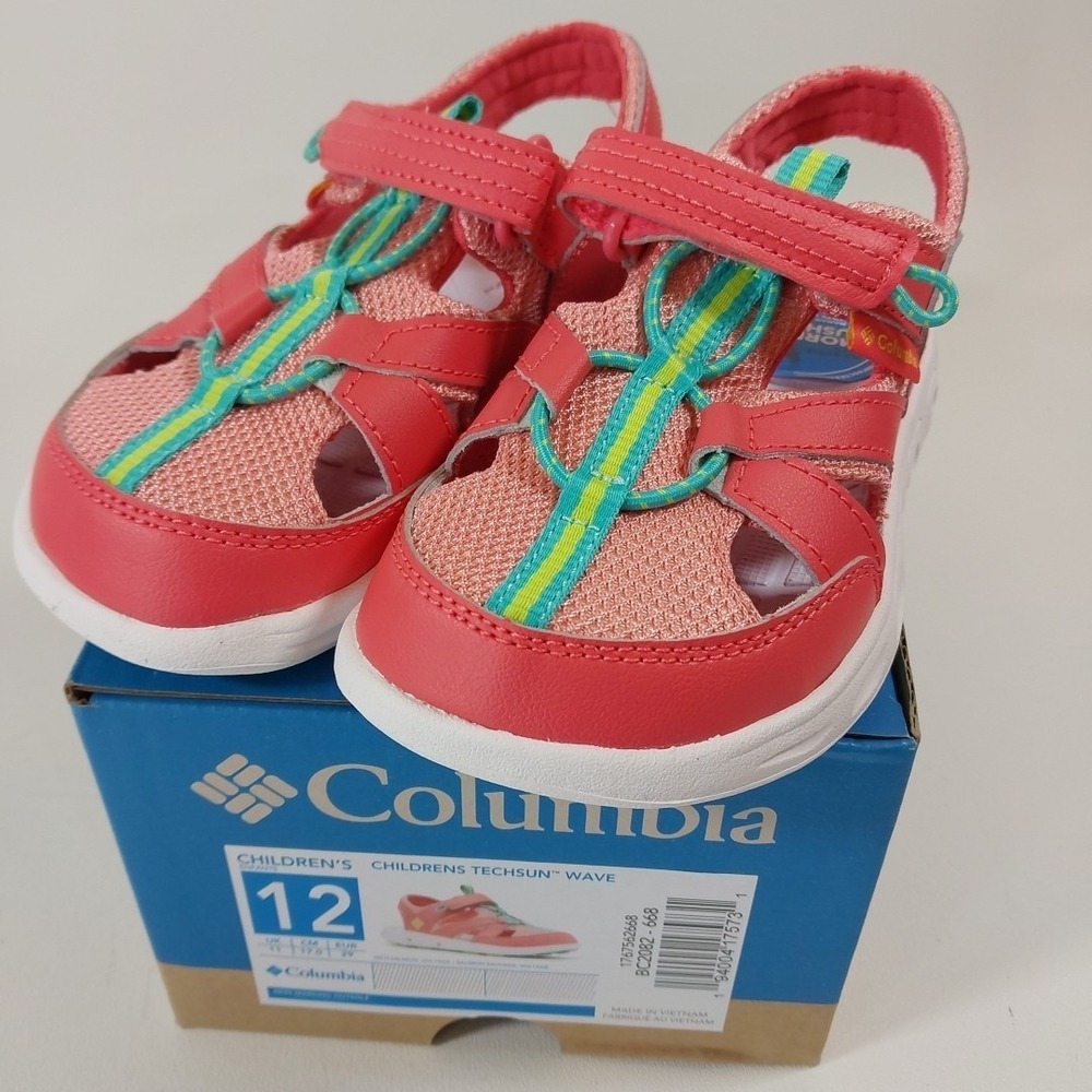 Columbia Toddler Girls Techsun Wave Sandal size 12 Waterproof Shoes‎